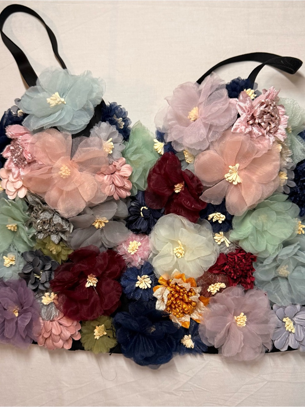 Floral Appliqué Camisole Top - Multicolor